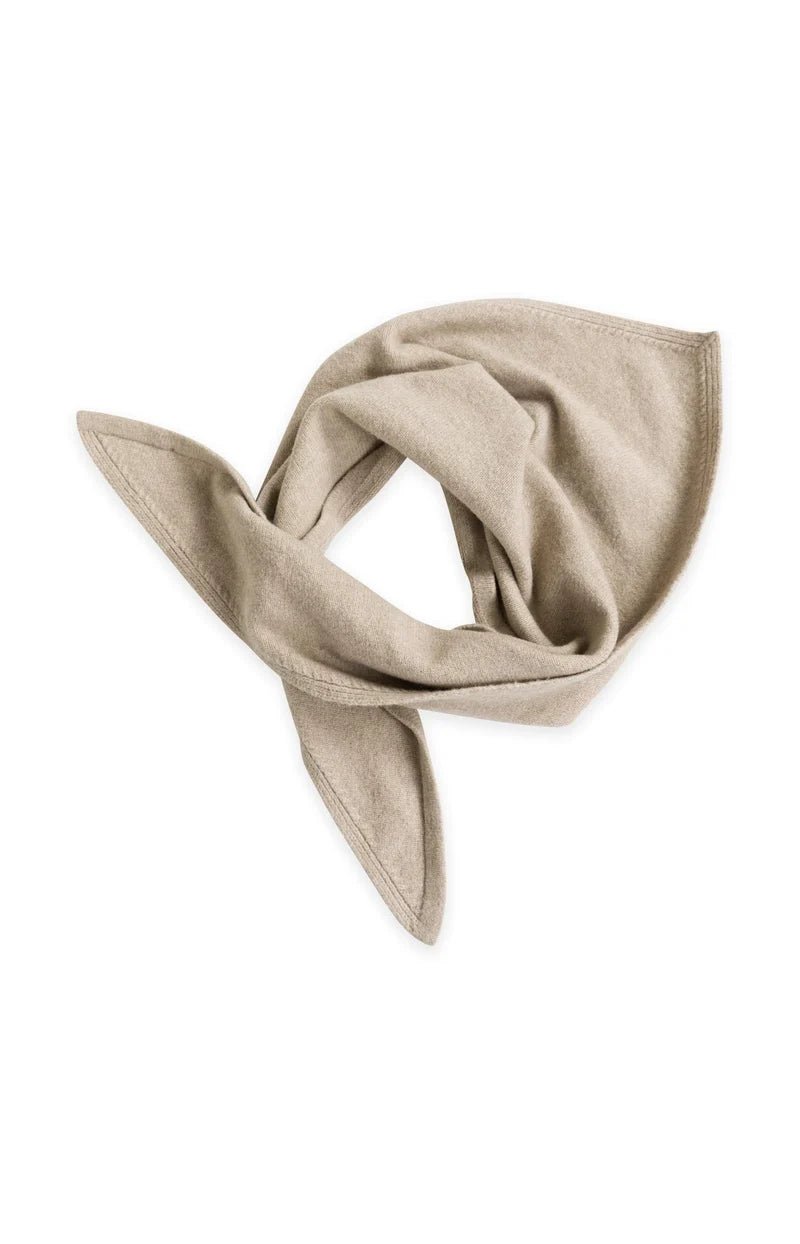 picture of Yaya Knitted Triangle Scarf - Pure Cashmere Grey Melange - Number Two - womens - fashion - accessories - Yaya 2