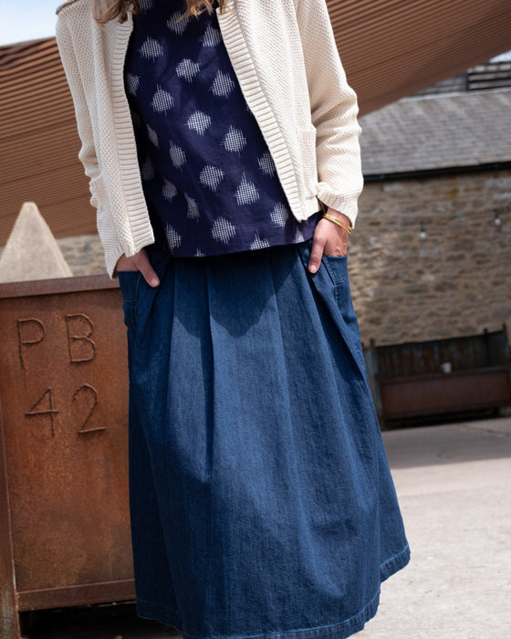 Bibico Elsie Midi Skirt Mid Weight Denim