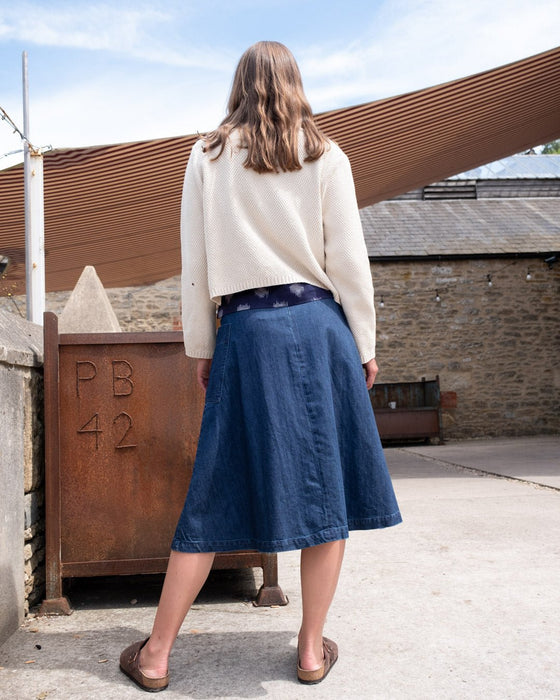 Bibico Elsie Midi Skirt Mid Weight Denim