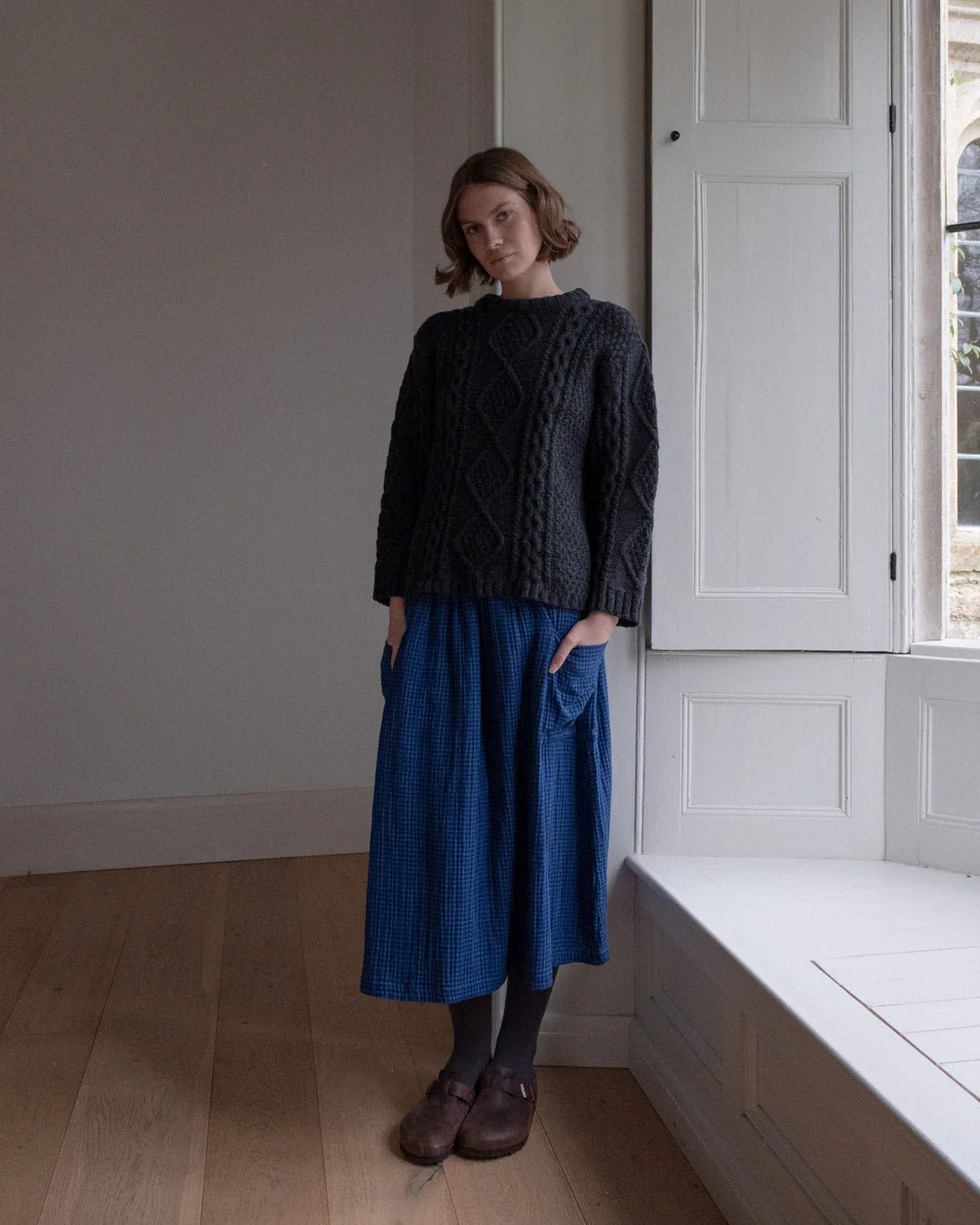picture of Bibico Nora Skirt - Petrol Check - Number Two - womens - fashion - clothing - Bibico 5