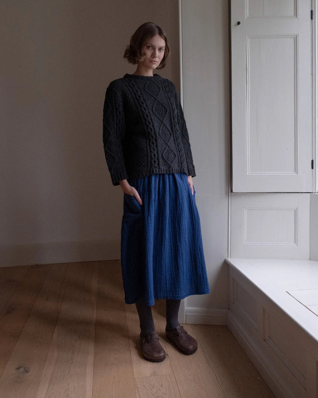 picture of Bibico Nora Skirt - Petrol Check - Number Two - womens - fashion - clothing - Bibico 4