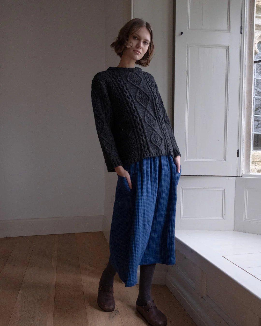 picture of Bibico Nora Skirt - Petrol Check - Number Two - womens - fashion - clothing - Bibico 2