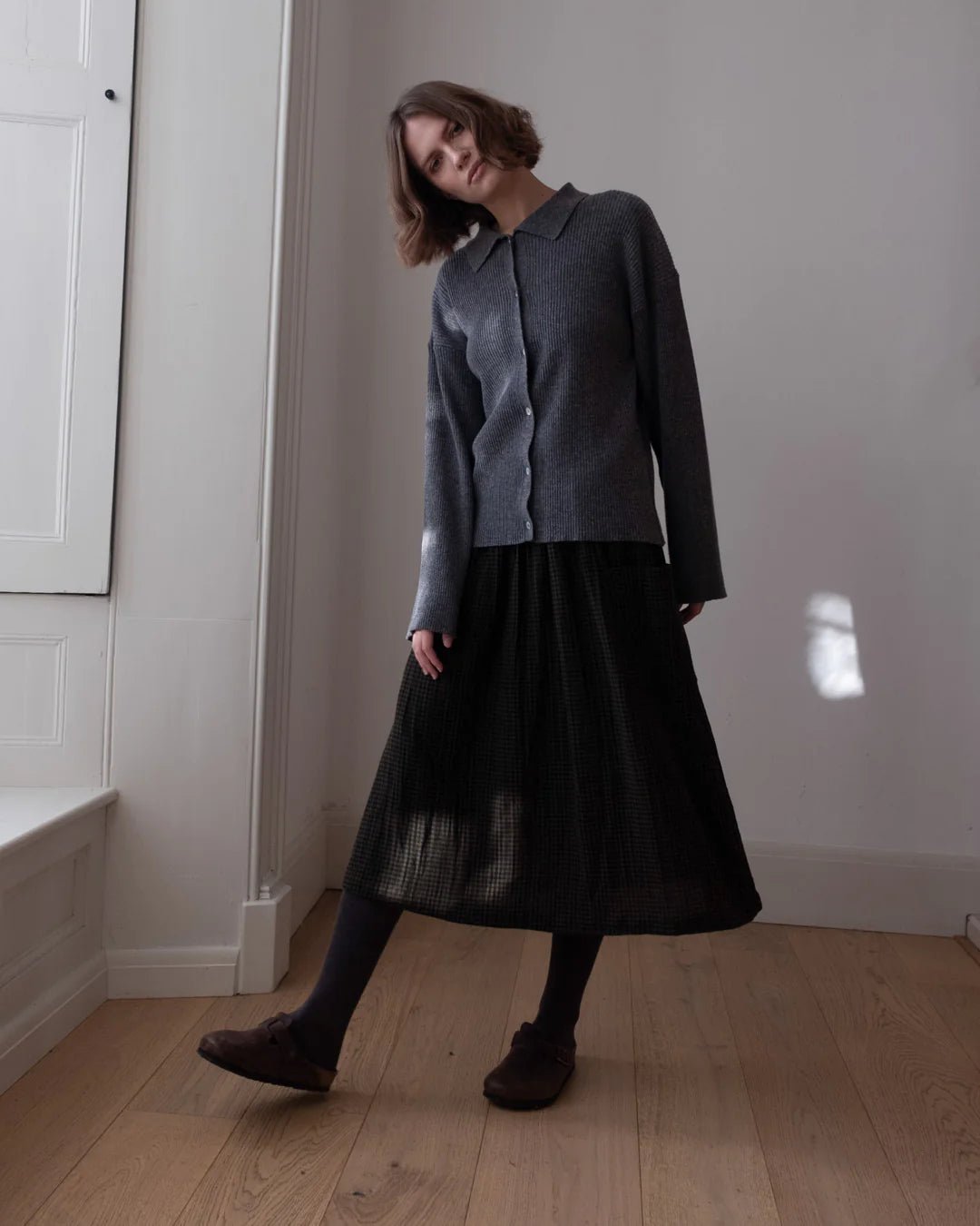 picture of Bibico Nora Skirt - Olive Check - Number Two - womens - fashion - clothing - Bibico 5