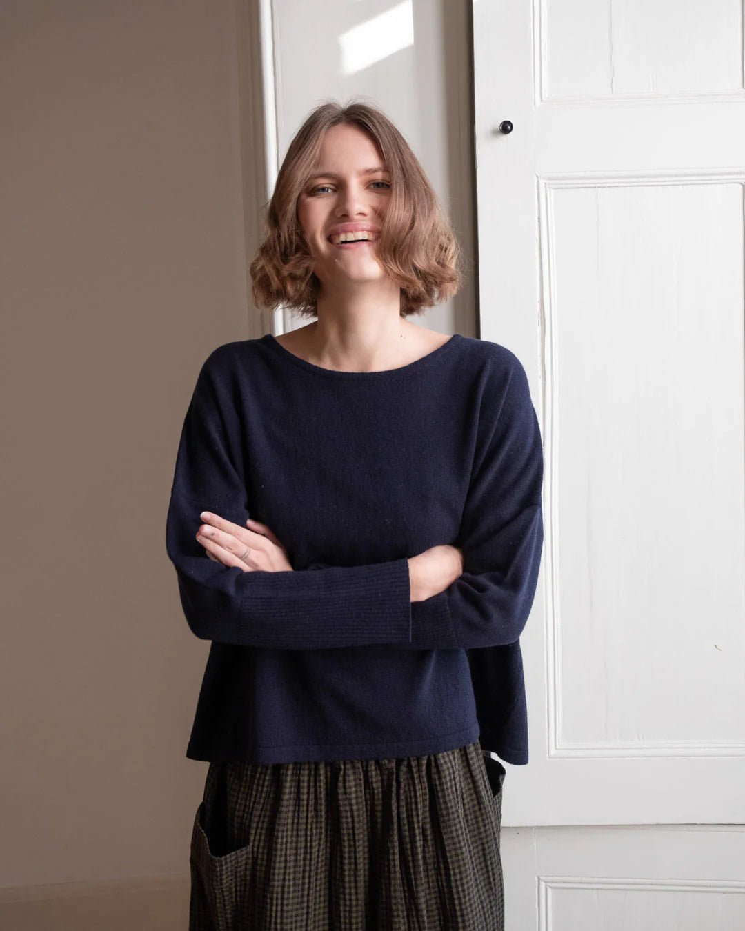 picture of Bibico Nora Skirt - Olive Check - Number Two - womens - fashion - clothing - Bibico 2