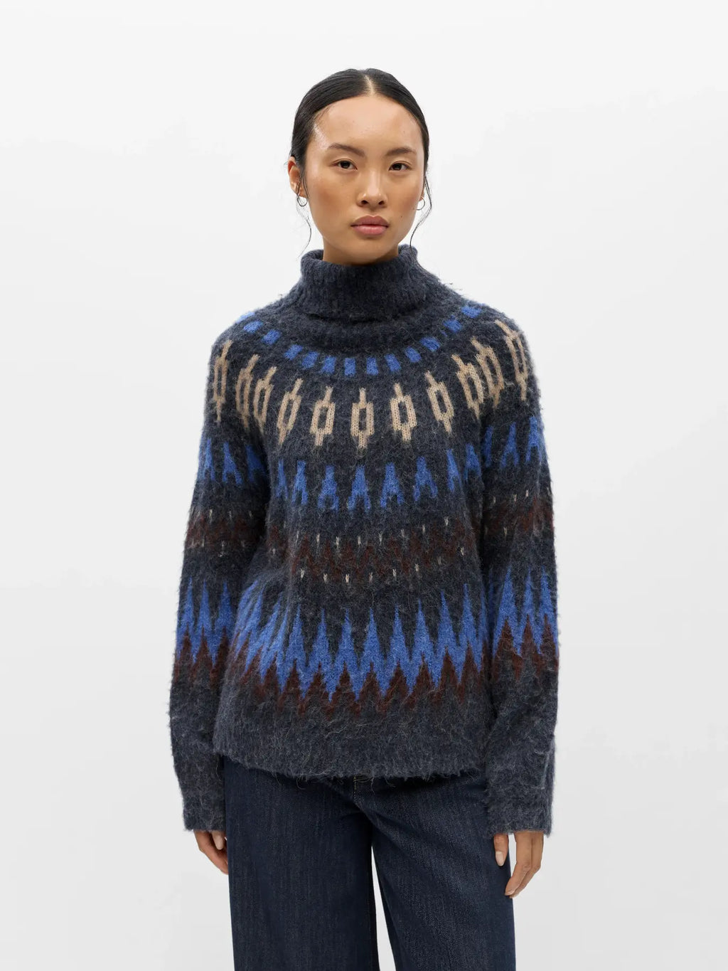 picture of Object Jaade Diana Pullover - Sky Captain - Number Two - womens - fashion - clothing - Object 1