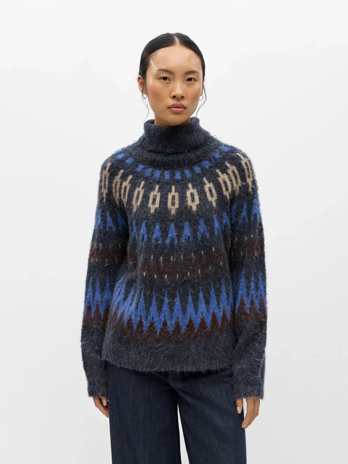 picture of Object Jaade Diana Pullover - Sky Captain - Number Two - womens - fashion - clothing - Object 1