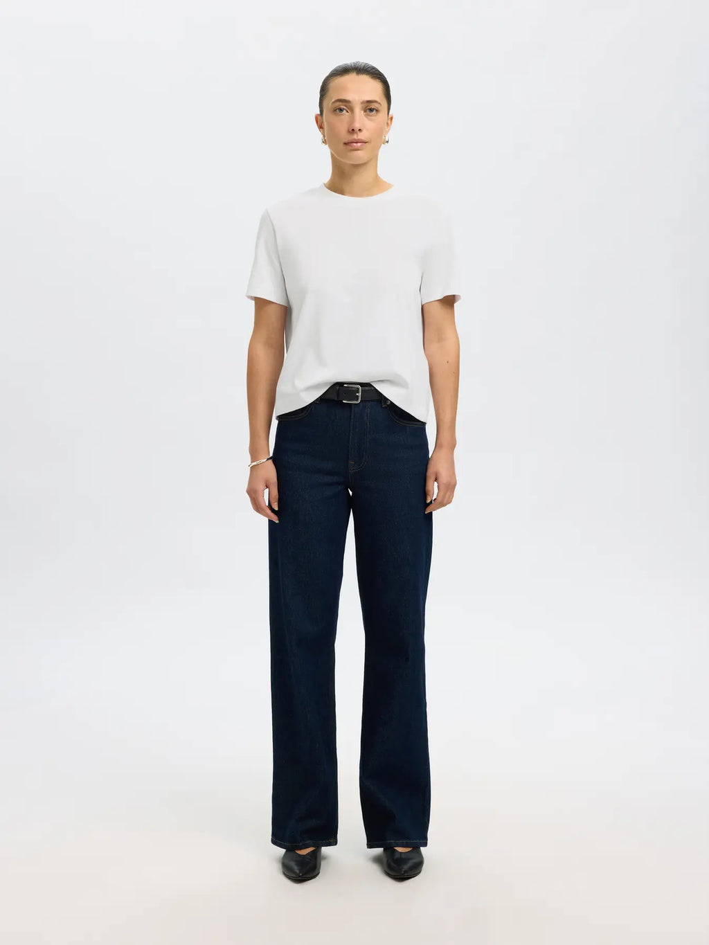 picture of Selected Femme Essential SS Boxy Tee - White - Number Two - womens - fashion - clothing - Selected Femme 3