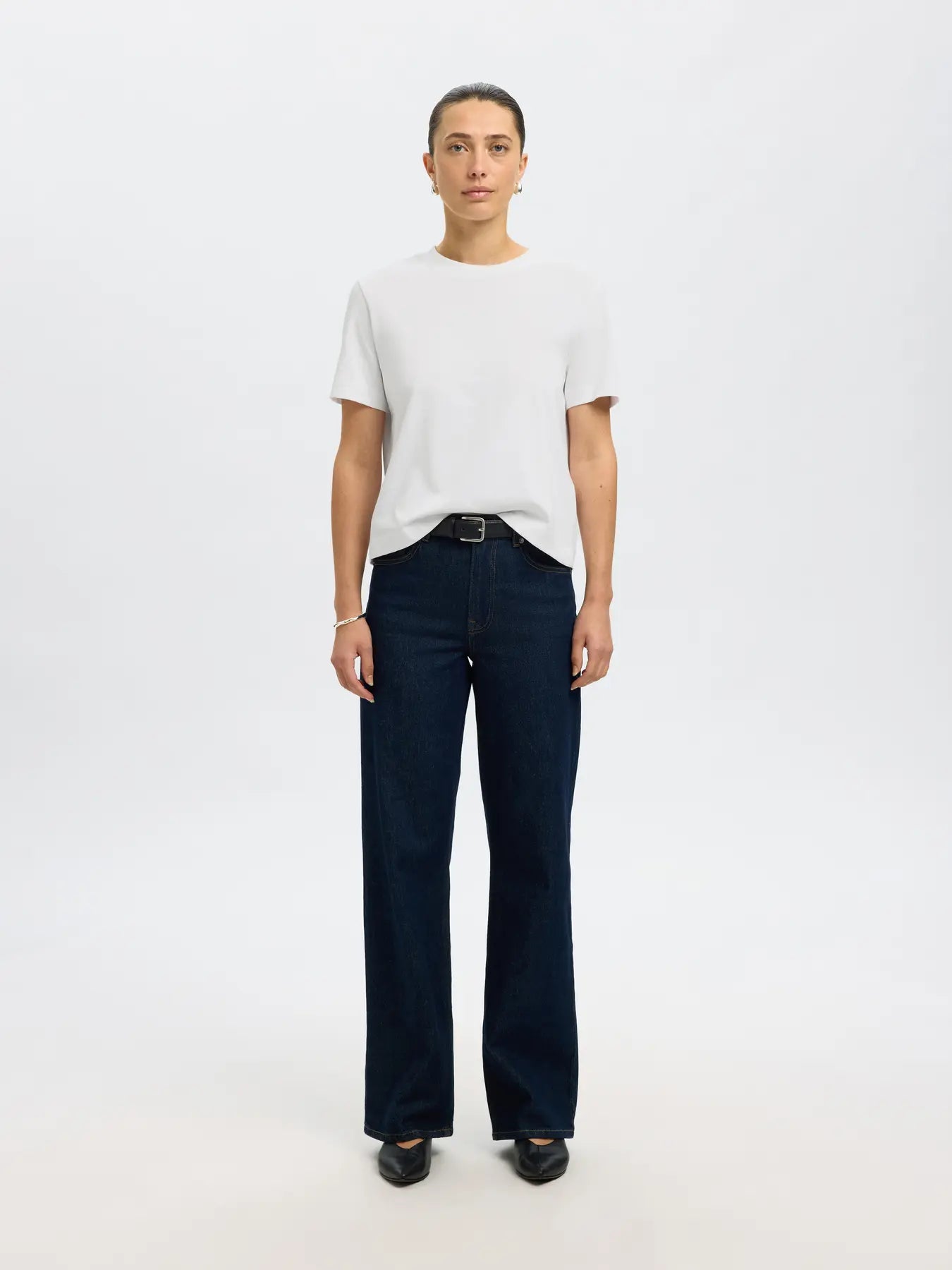 picture of Selected Femme Essential SS Boxy Tee - White - Number Two - womens - fashion - clothing - Selected Femme 3