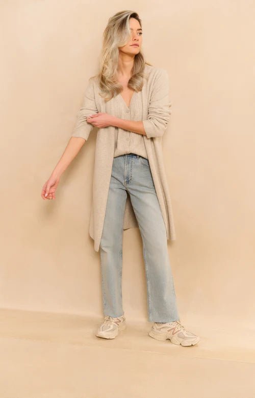 picture of Yaya Long Cardigan with Gilet - Cloud Grey Melange - Number Two - womens - fashion - clothing - Yaya 6