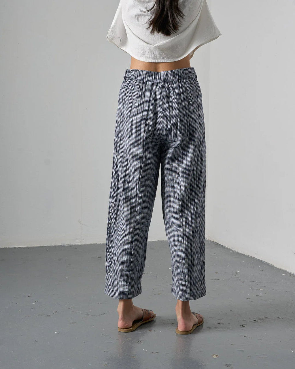 picture of Bibico Lorren Trousers - Navy Check - Number Two - womens - fashion - clothing - Bibico 2