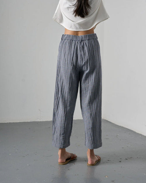 picture of Bibico Lorren Trousers - Navy Check - Number Two - womens - fashion - clothing - Bibico 2