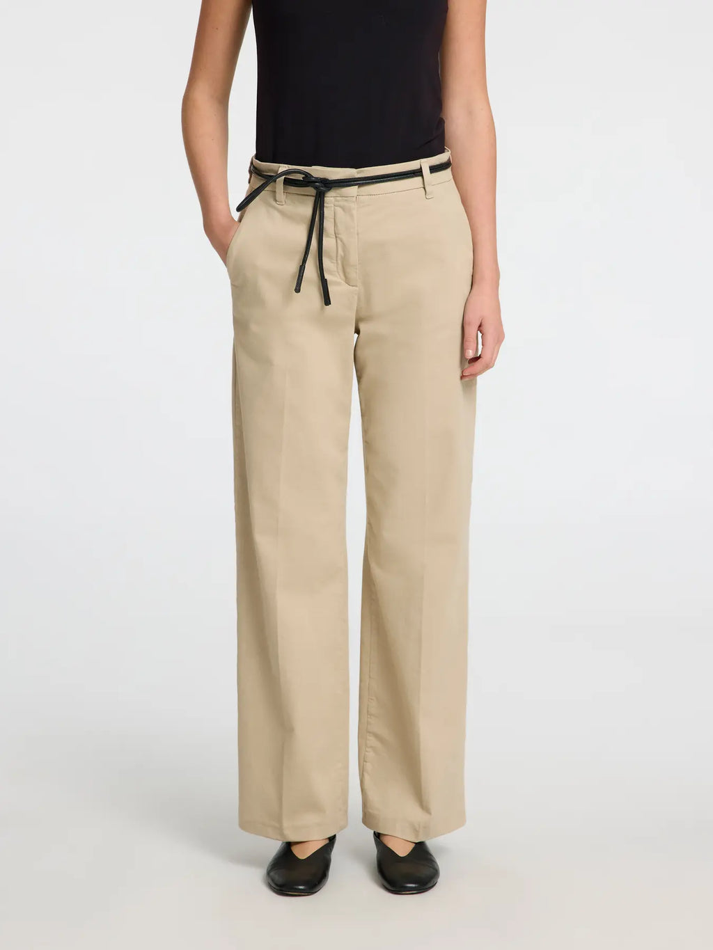 picture of Selected Femme Vera - Rita Wide Chino Trouser Island Fossil - Number Two - womens - fashion - ethical - clothing -