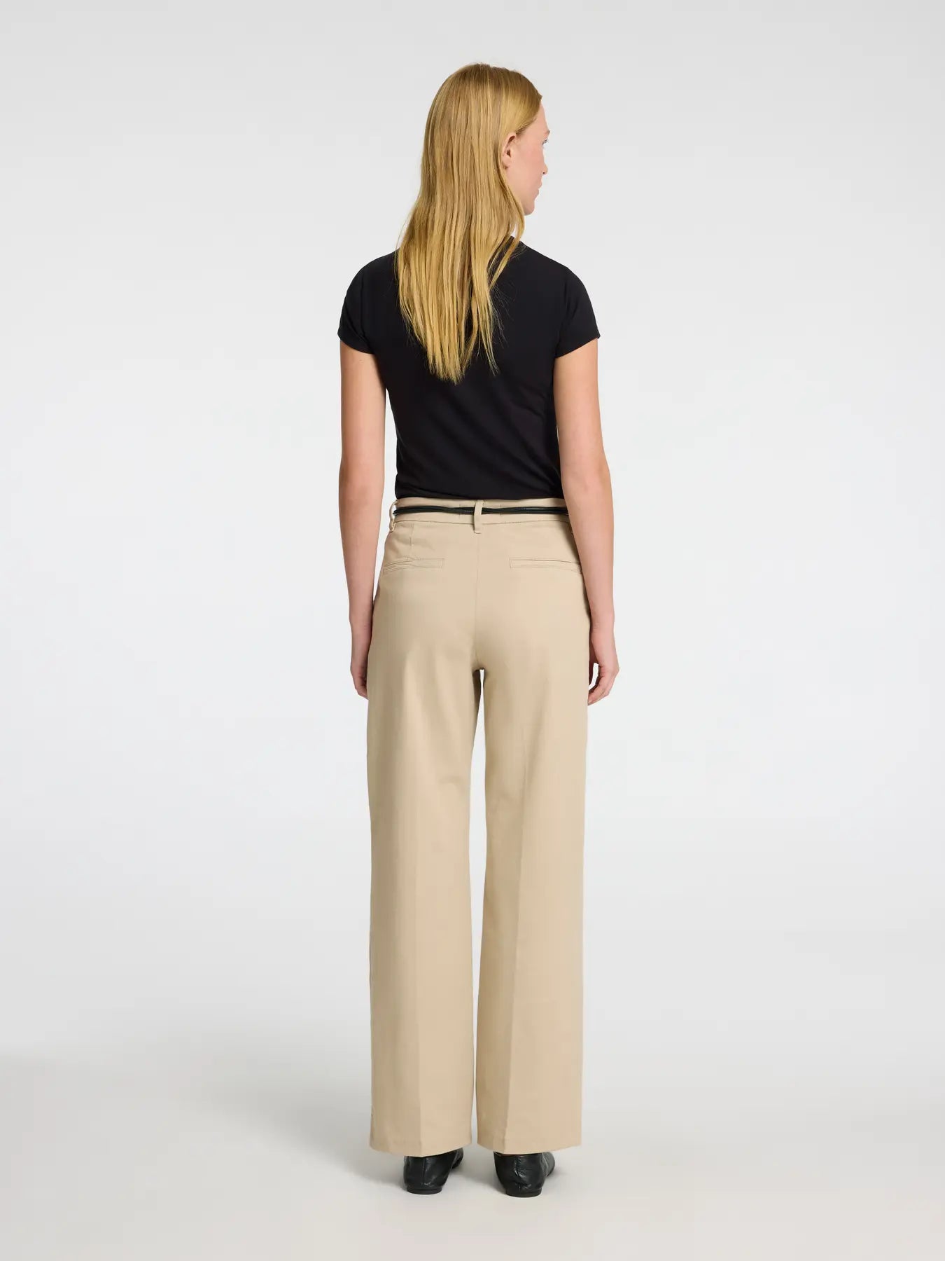picture of Selected Femme Vera - Rita Wide Chino Trouser Island Fossil - Number Two - womens - fashion - ethical - clothing