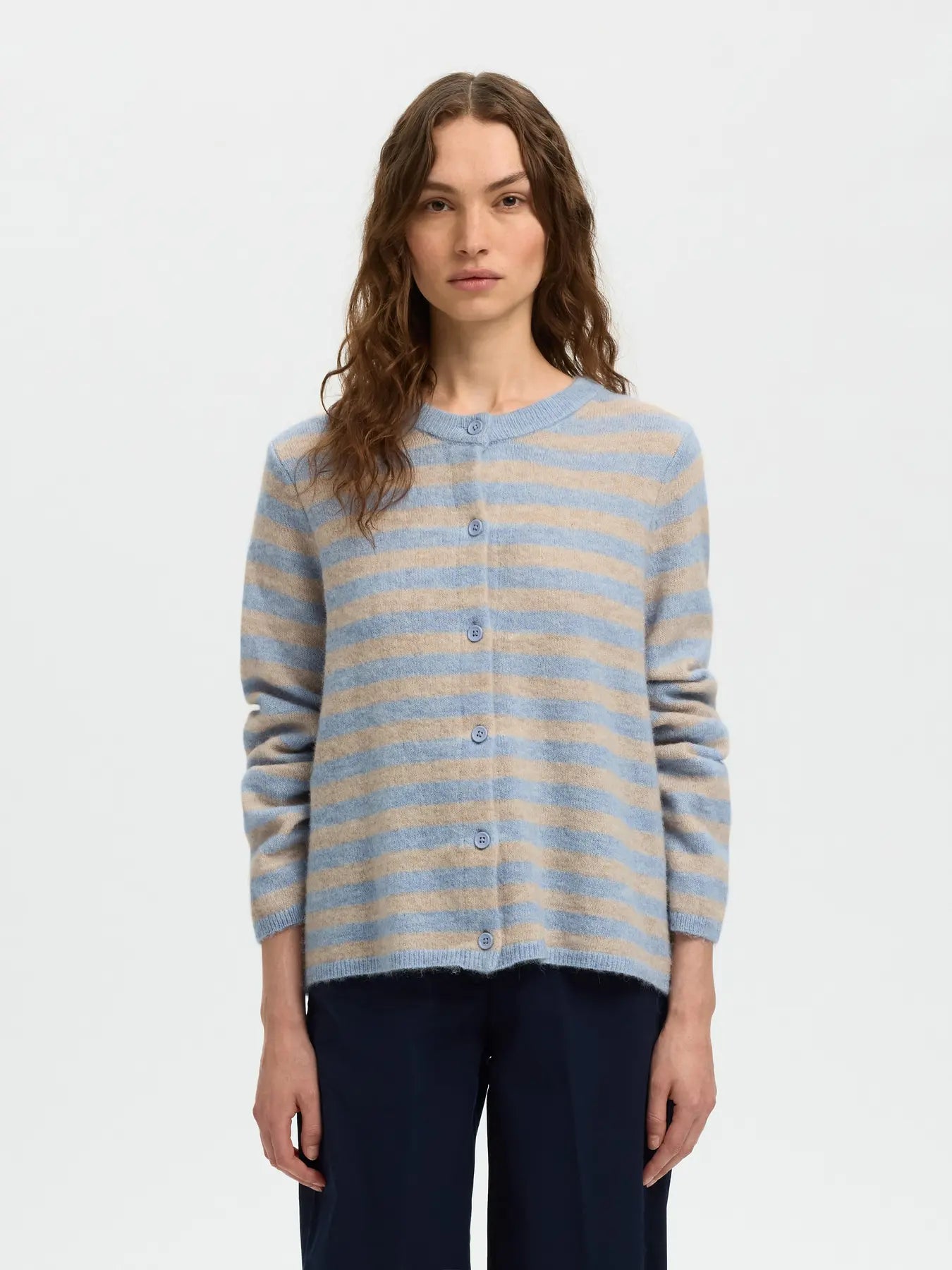 picture of Selected Lulu New LS Cardigan - Cashmere Blue/Birch - Number Two - womens - fashion - clothing - Selected Femme 1