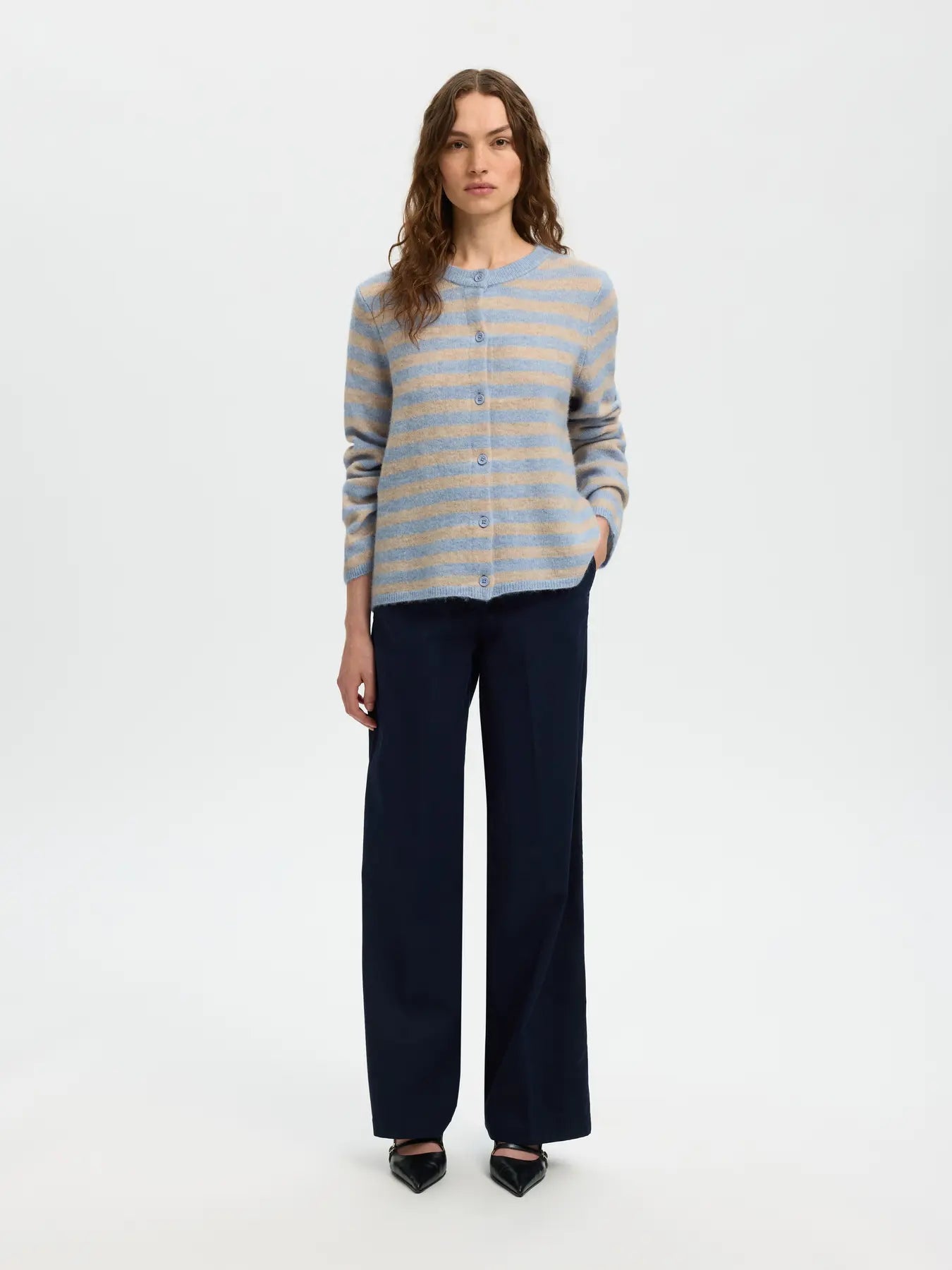 picture of Selected Lulu New LS Cardigan - Cashmere Blue/Birch - Number Two - womens - fashion - clothing - Selected Femme 4