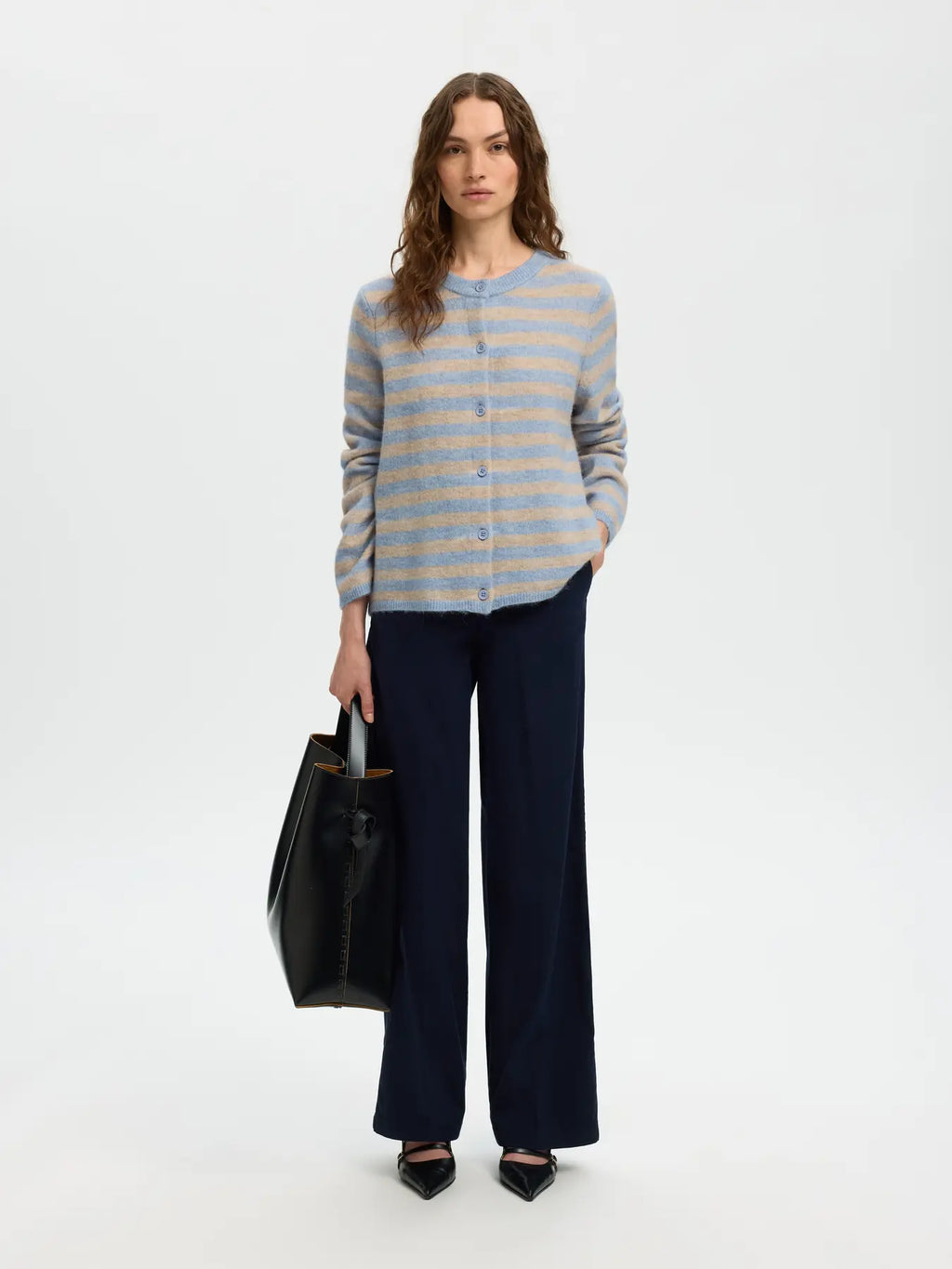 picture of Selected Lulu New LS Cardigan - Cashmere Blue/Birch - Number Two - womens - fashion - clothing - Selected Femme 3