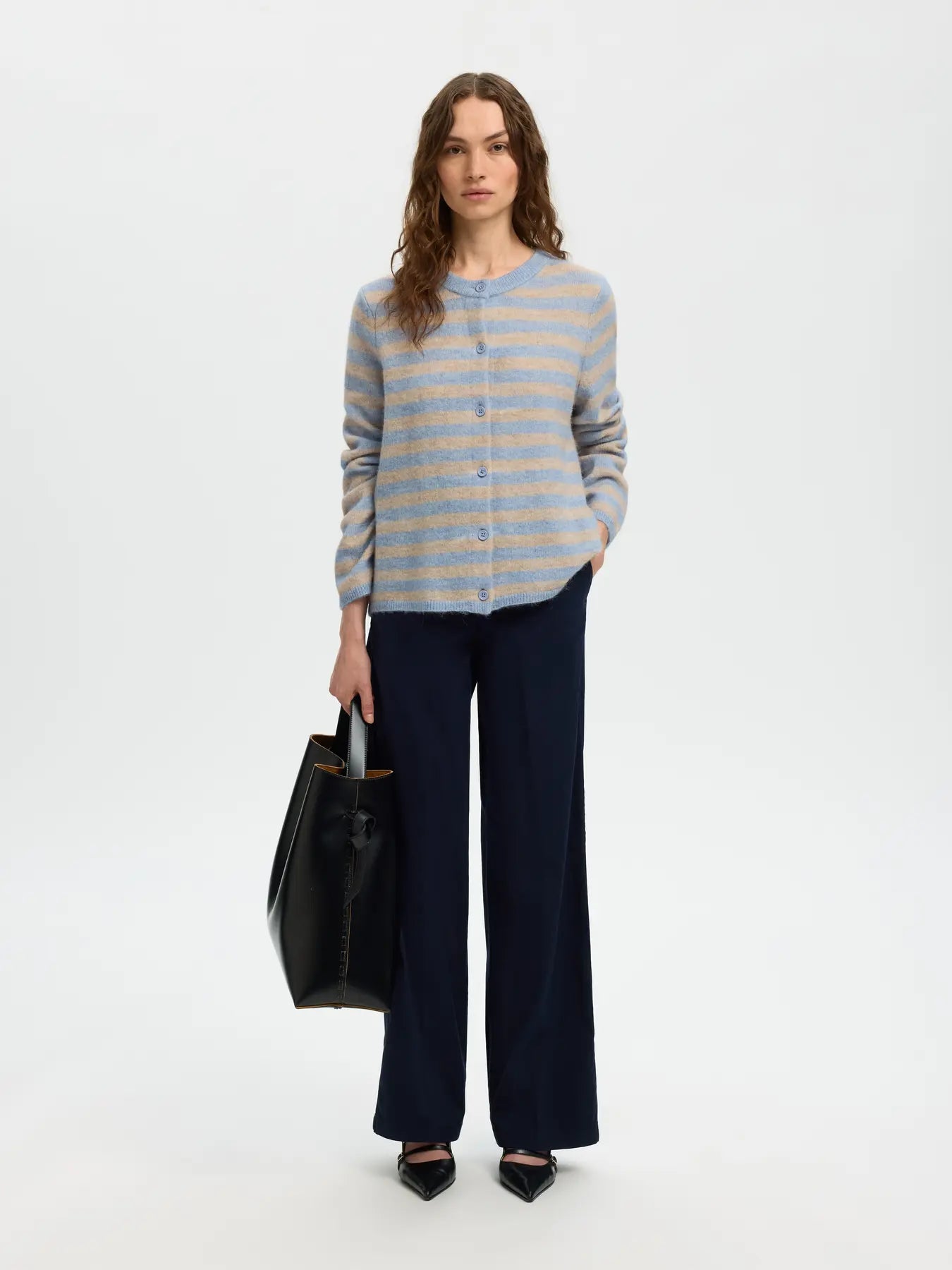 picture of Selected Lulu New LS Cardigan - Cashmere Blue/Birch - Number Two - womens - fashion - clothing - Selected Femme 3