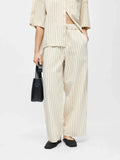 picture of Object Cally Stripe Trouser - Birch/Black - Number Two - womens - fashion - clothing - Object 1