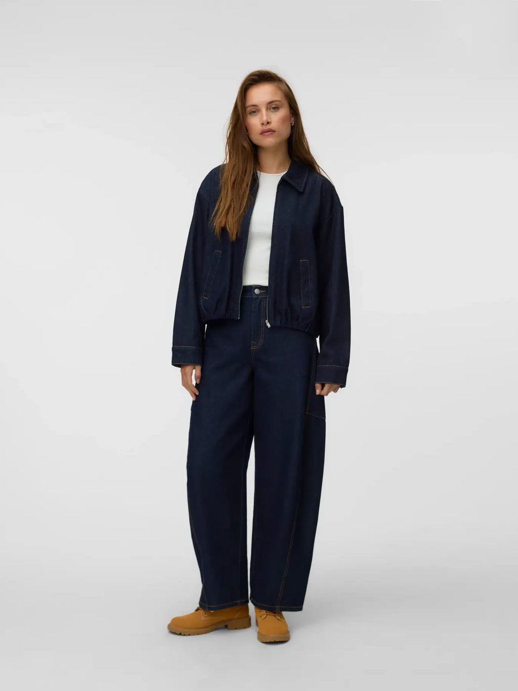 Aware Berry Bomber Denim Jacket - Dark Blue