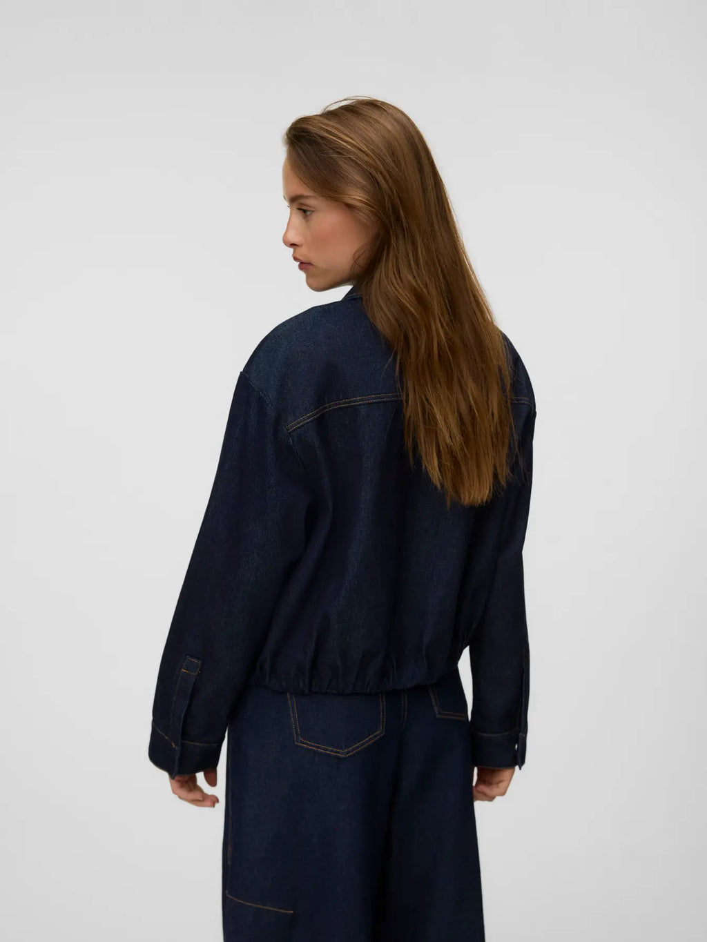Aware Berry Bomber Denim Jacket - Dark Blue