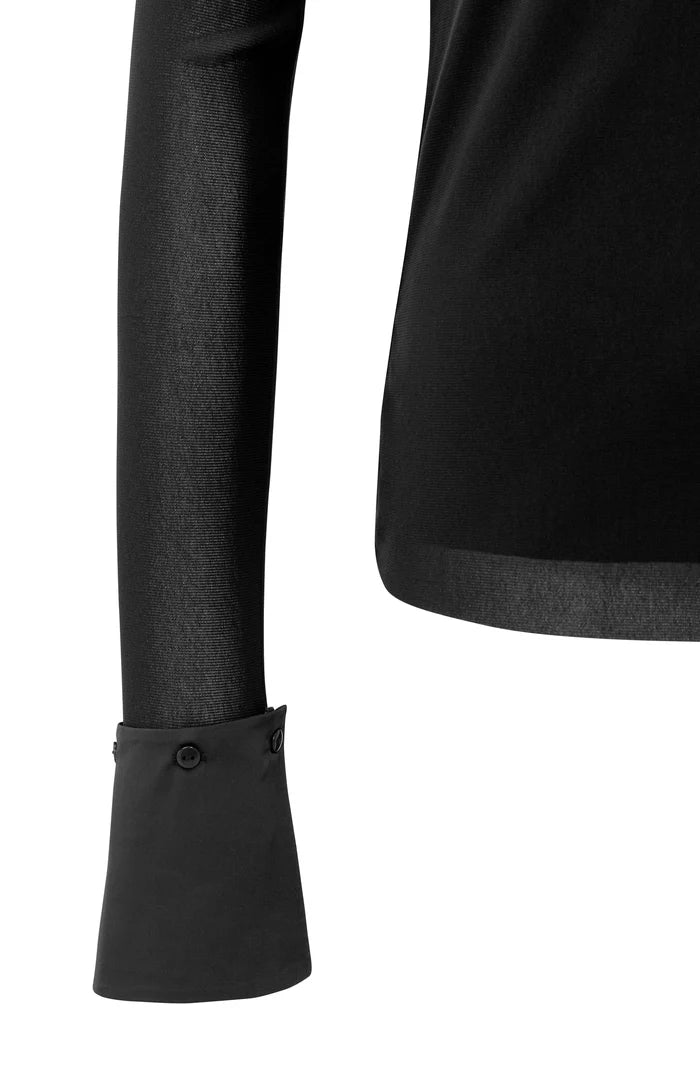 picture of Yaya Mesh Top with Removable Cuffs/Collar - Black - Number Two - womens - fashion - clothing - Yaya 2