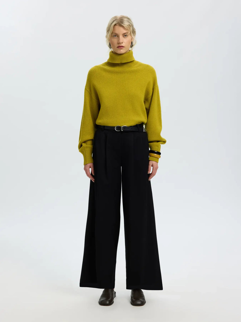 Selected Ellie Knit Roll Neck - Avocado Oil