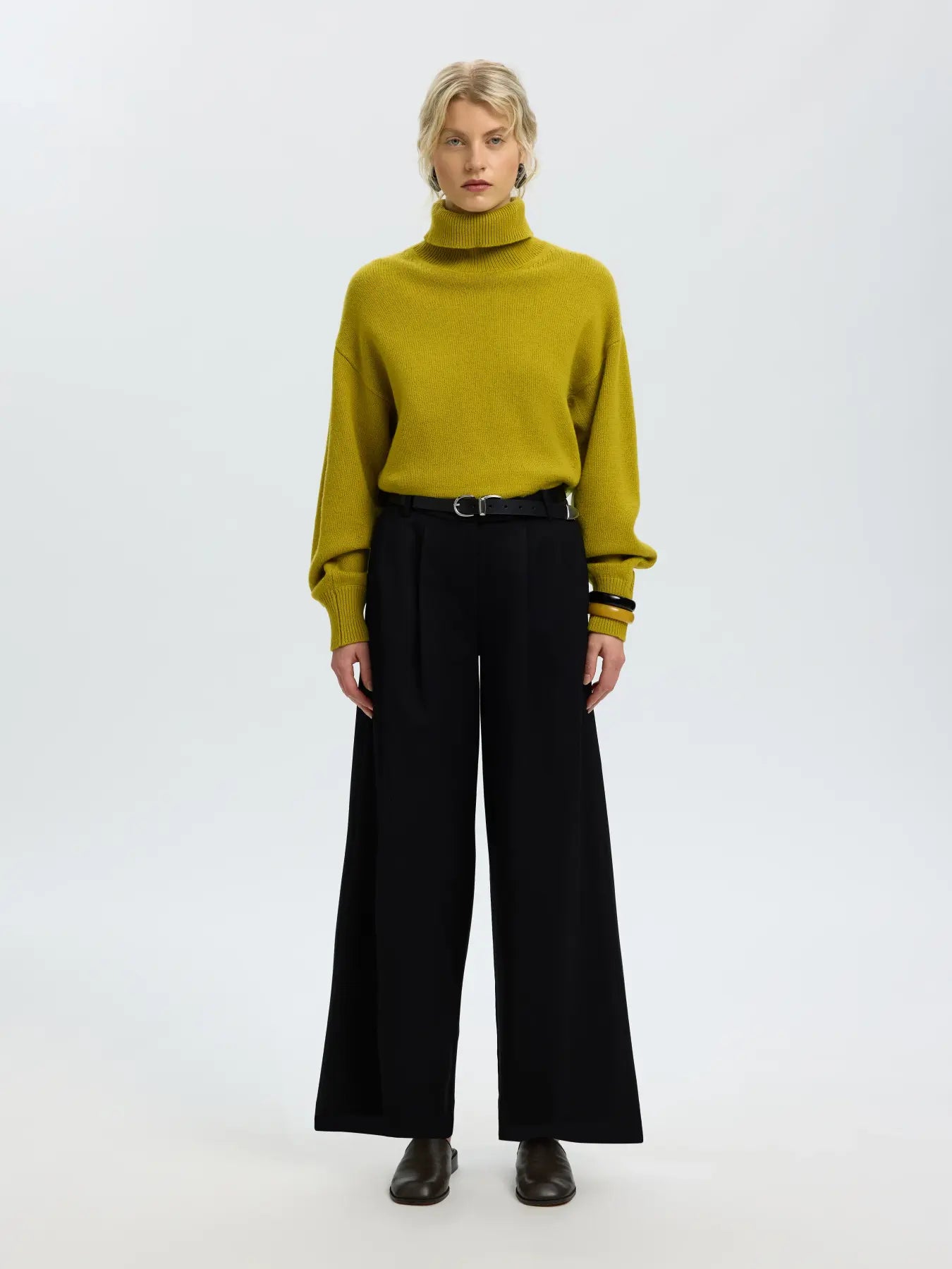 Selected Ellie Knit Roll Neck - Avocado Oil