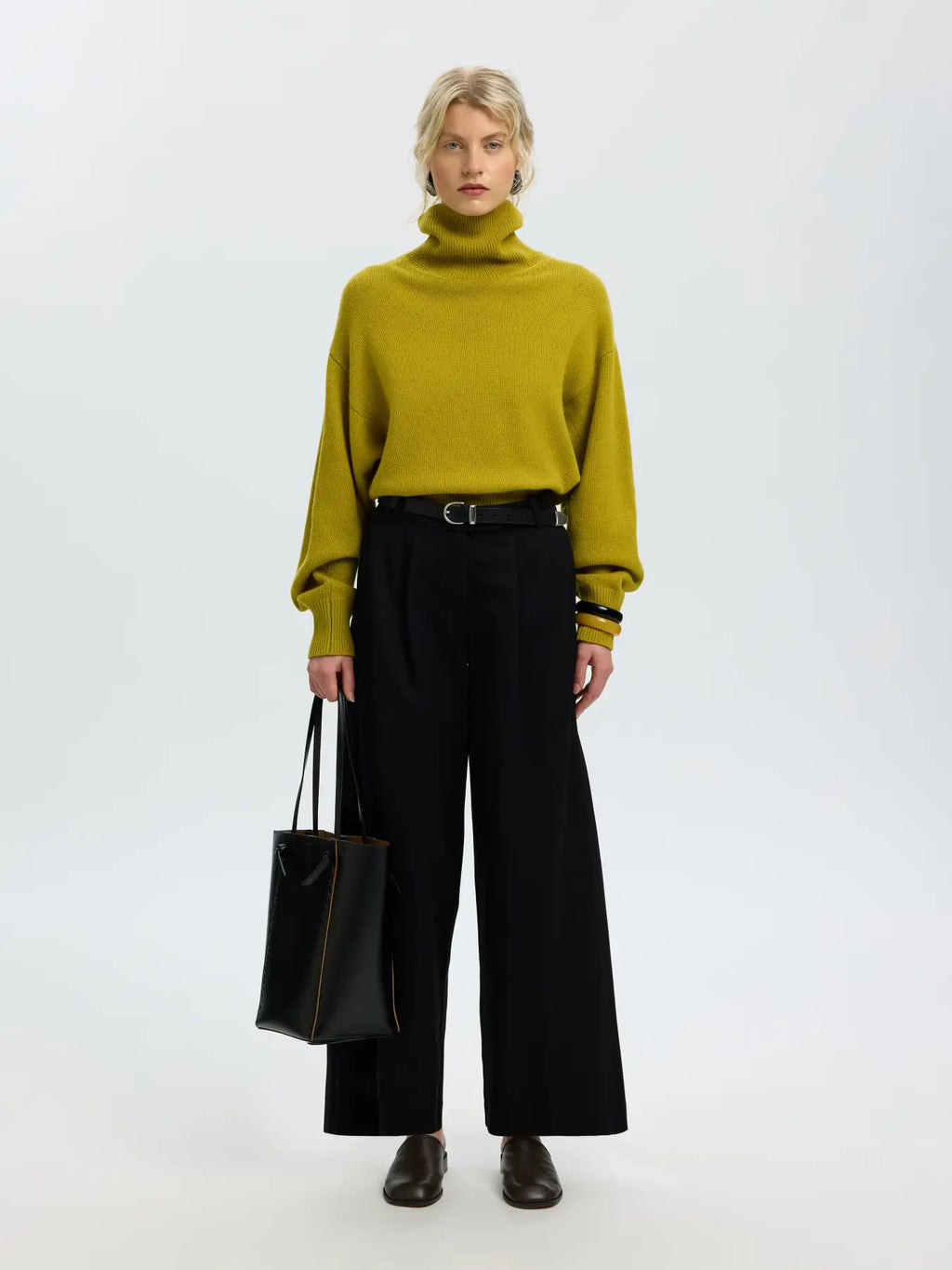 Selected Ellie Knit Roll Neck - Avocado Oil