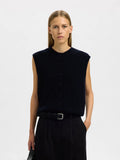picture of Selected Lulu Button O - Neck Vest Noos - Dark Sapphire - Melange - Number Two - womens - Selected Femme 1