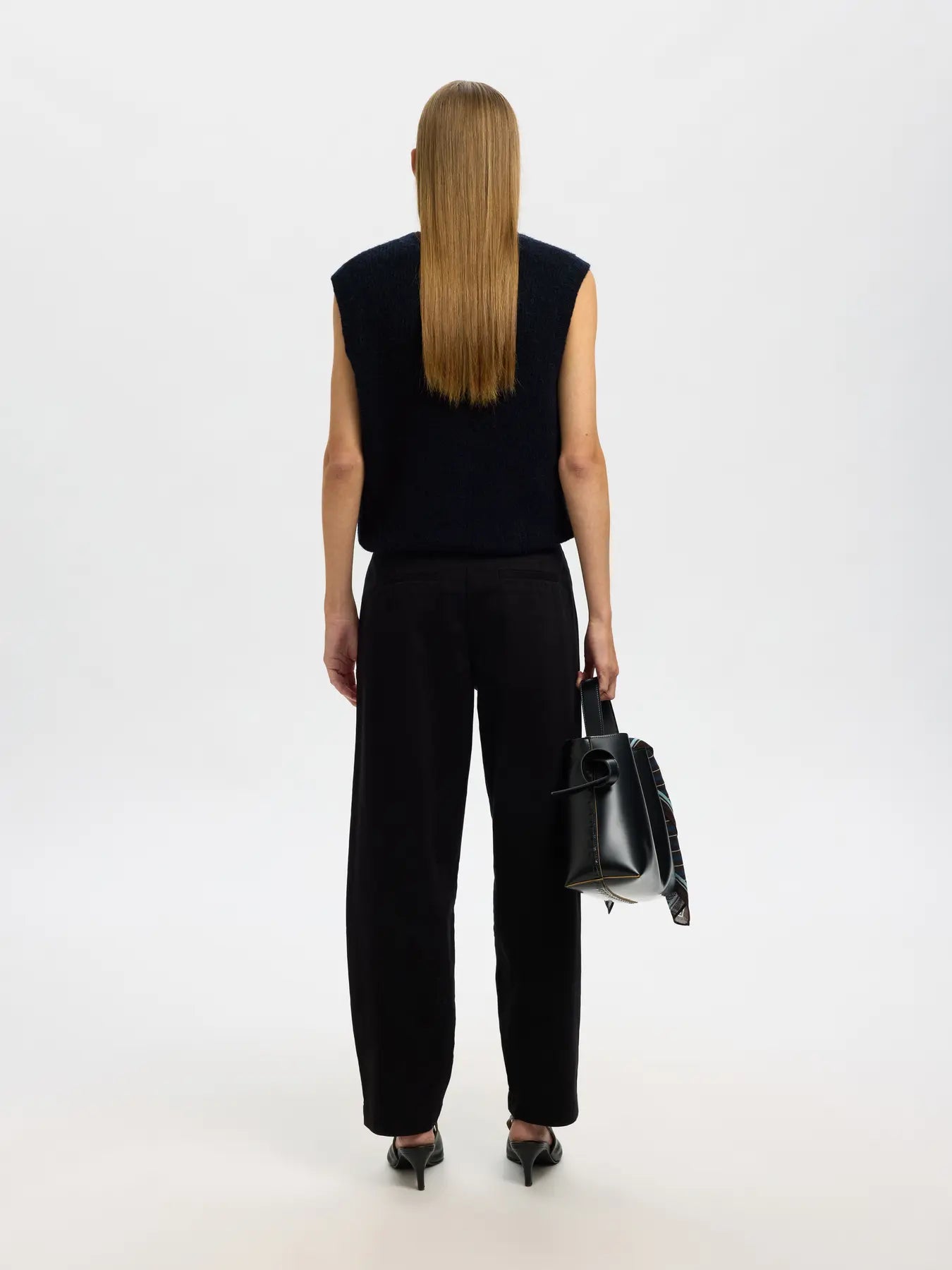 picture of Selected Lulu Button O - Neck Vest Noos - Dark Sapphire - Melange - Number Two - womens - Selected Femme 5