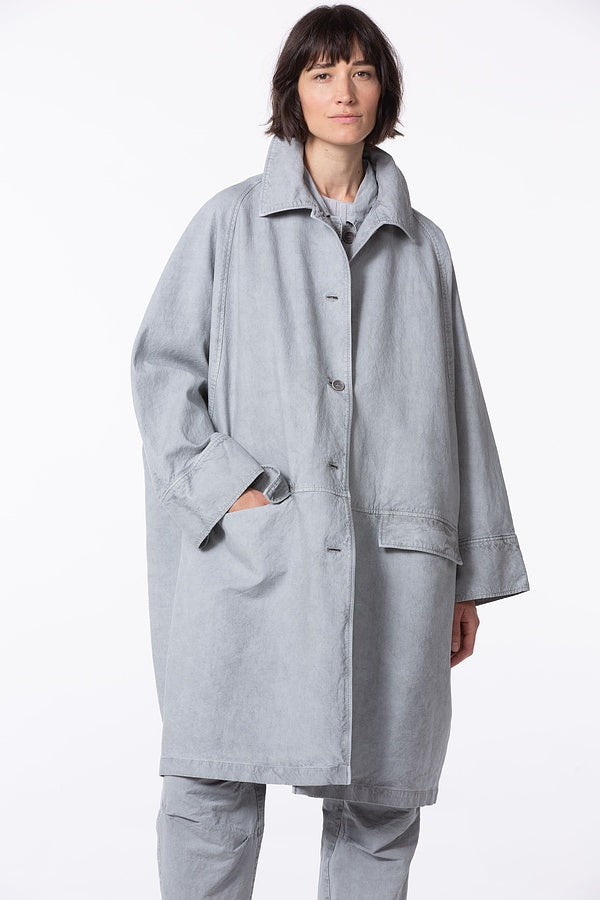 Oska Coat 502 Knee-length Coat Crinkled Twill Glass