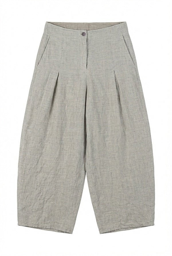 picture of Oska 643 Linen Pinstripe Trousers - Nettle - Number Two - womens - fashion - clothing - Oska 2