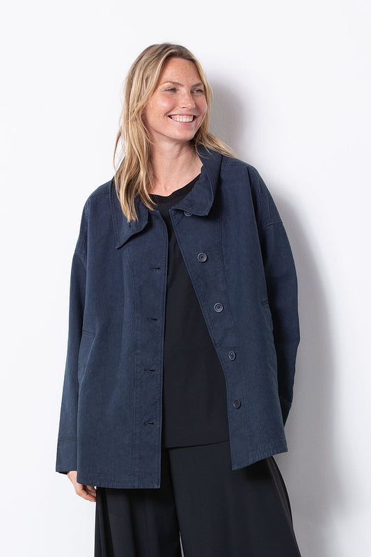 Oska 503 Outdoor Jacket Crinkled Twill Denim