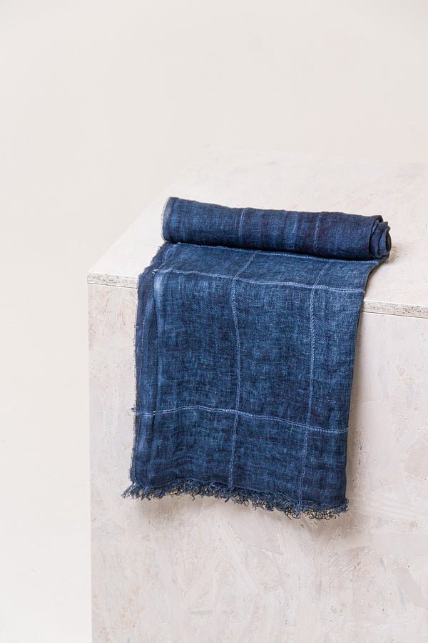picture of Oska 606 Linen Scarf - Navy - Number Two - womens - fashion - clothing - Oska 3
