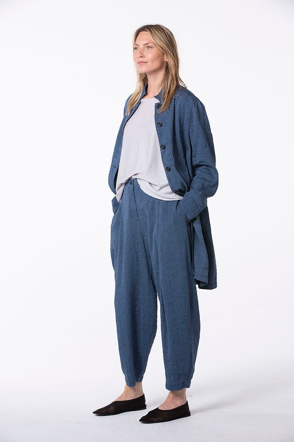Oska 523 Trousers Wash Linen Cotton Herringbone Denim
