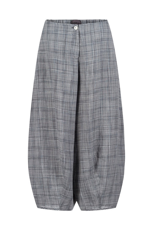 Oska 532 Trouser Linen Space Dye Check