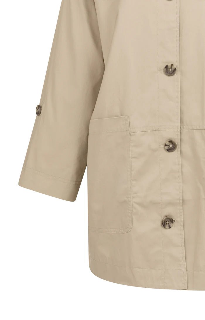 picture of Yaya Oversized Cotton Jacket - Sandstone Beige - Number Two - womens - fashion - clothing - Yaya 6