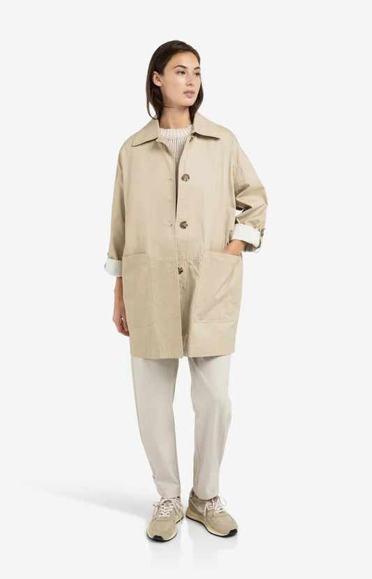 picture of Yaya Oversized Cotton Jacket - Sandstone Beige - Number Two - womens - fashion - clothing - Yaya 1
