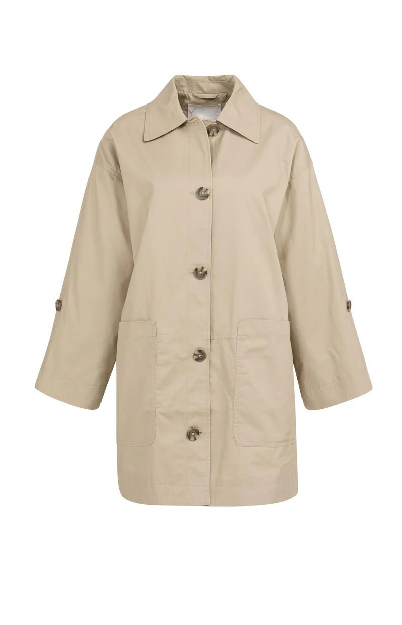 picture of Yaya Oversized Cotton Jacket - Sandstone Beige - Number Two - womens - fashion - clothing - Yaya 2