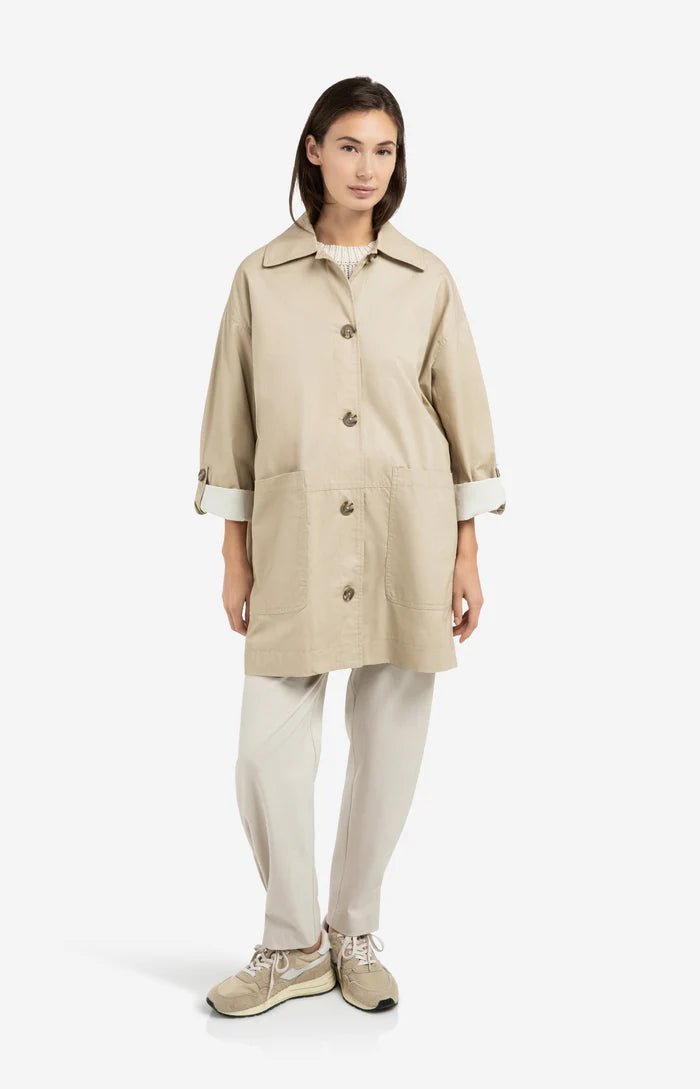 picture of Yaya Oversized Cotton Jacket - Sandstone Beige - Number Two - womens - fashion - clothing - Yaya 4