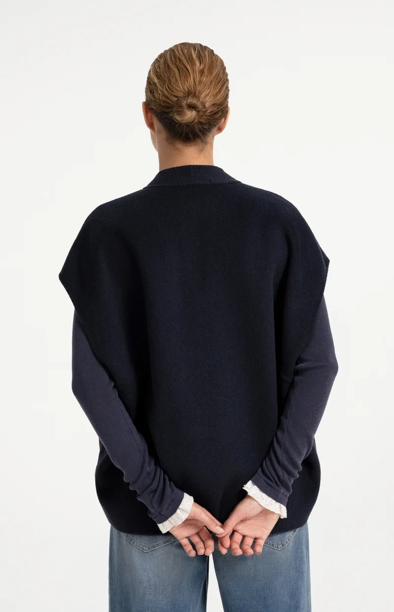 picture of Yaya Oversized Wool Blend Bodywarmer - Cat Black Melange - Number Two - womens - fashion - clothing - Yaya 6