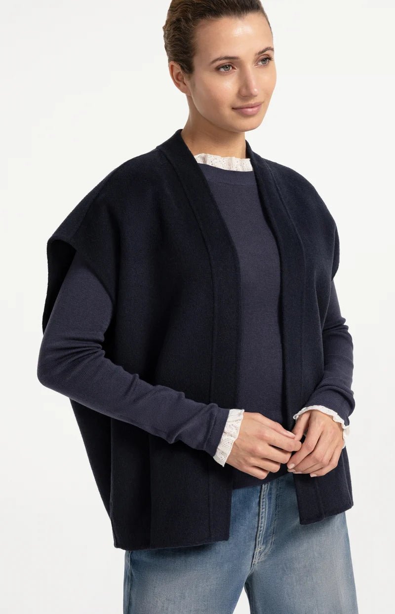 picture of Yaya Oversized Wool Blend Bodywarmer - Cat Black Melange - Number Two - womens - fashion - clothing - Yaya 7