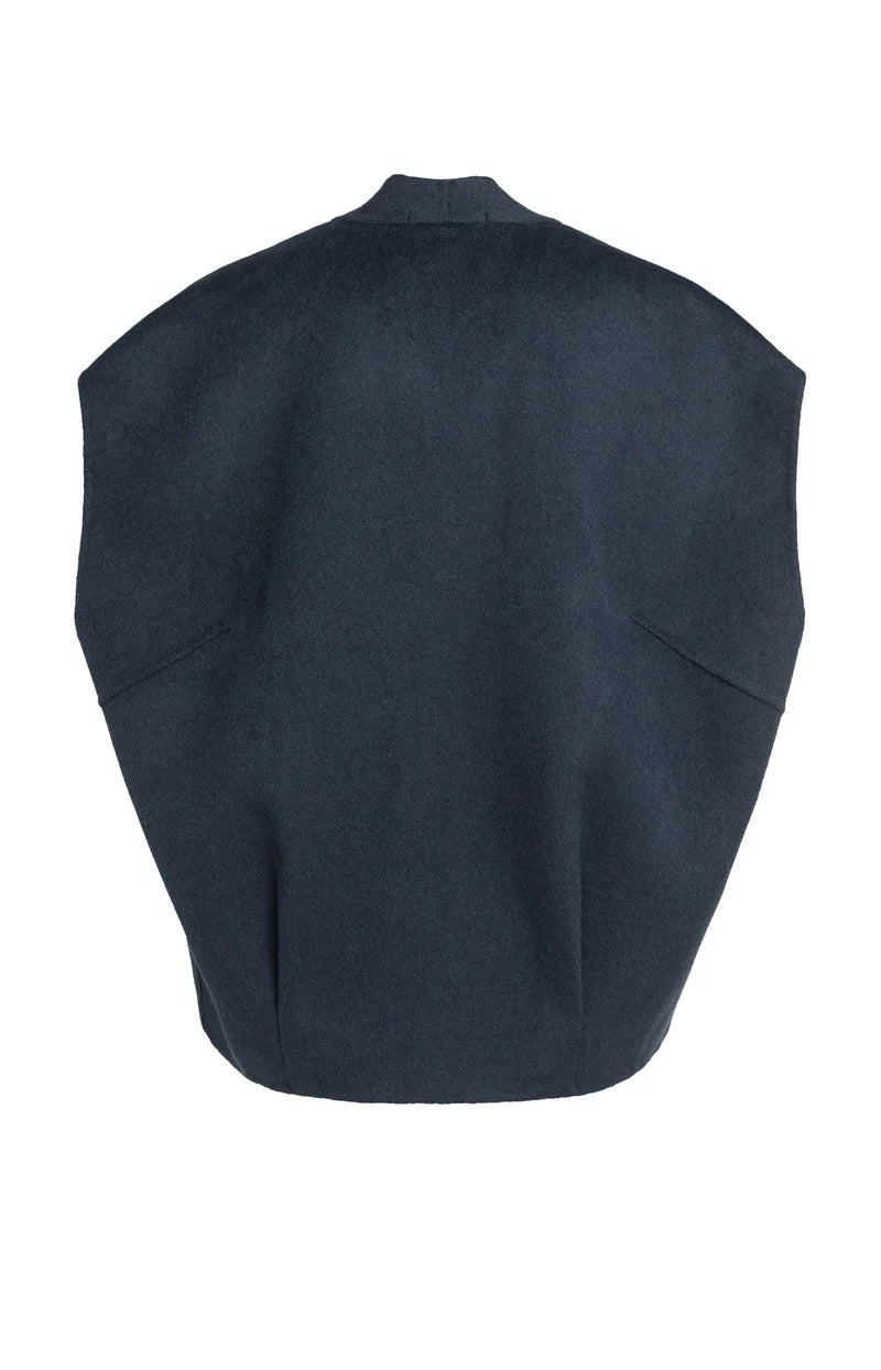 picture of Yaya Oversized Wool Blend Bodywarmer - Cat Black Melange - Number Two - womens - fashion - clothing - Yaya 9