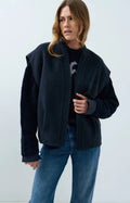 picture of Yaya Oversized Wool Blend Bodywarmer - Cat Black Melange - Number Two - womens - fashion - clothing - Yaya 1