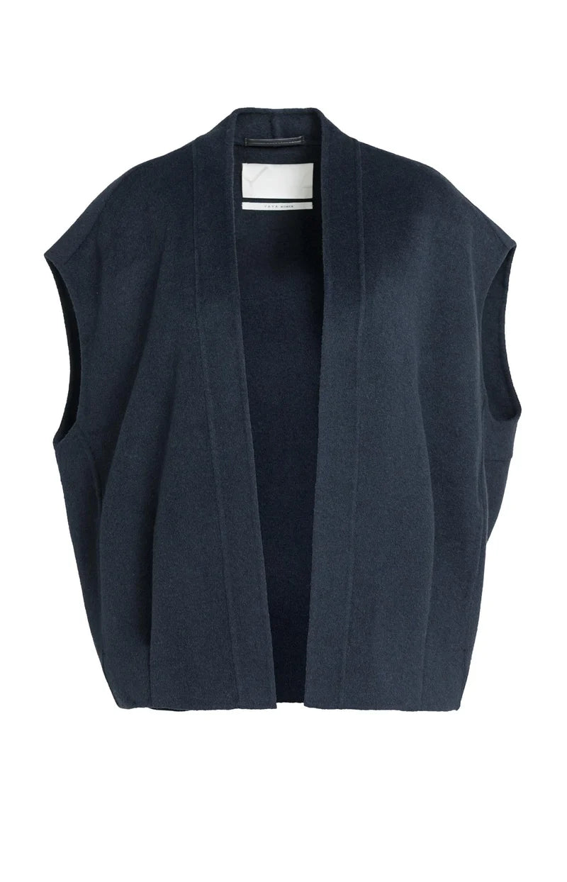 picture of Yaya Oversized Wool Blend Bodywarmer - Cat Black Melange - Number Two - womens - fashion - clothing - Yaya 3