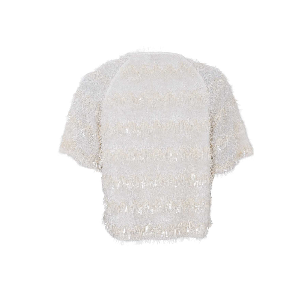 picture of Black Colour FITZ Blouse T Shirt - Off White sequins - Number Two - womens - fashion - clothing - Black Colour 3