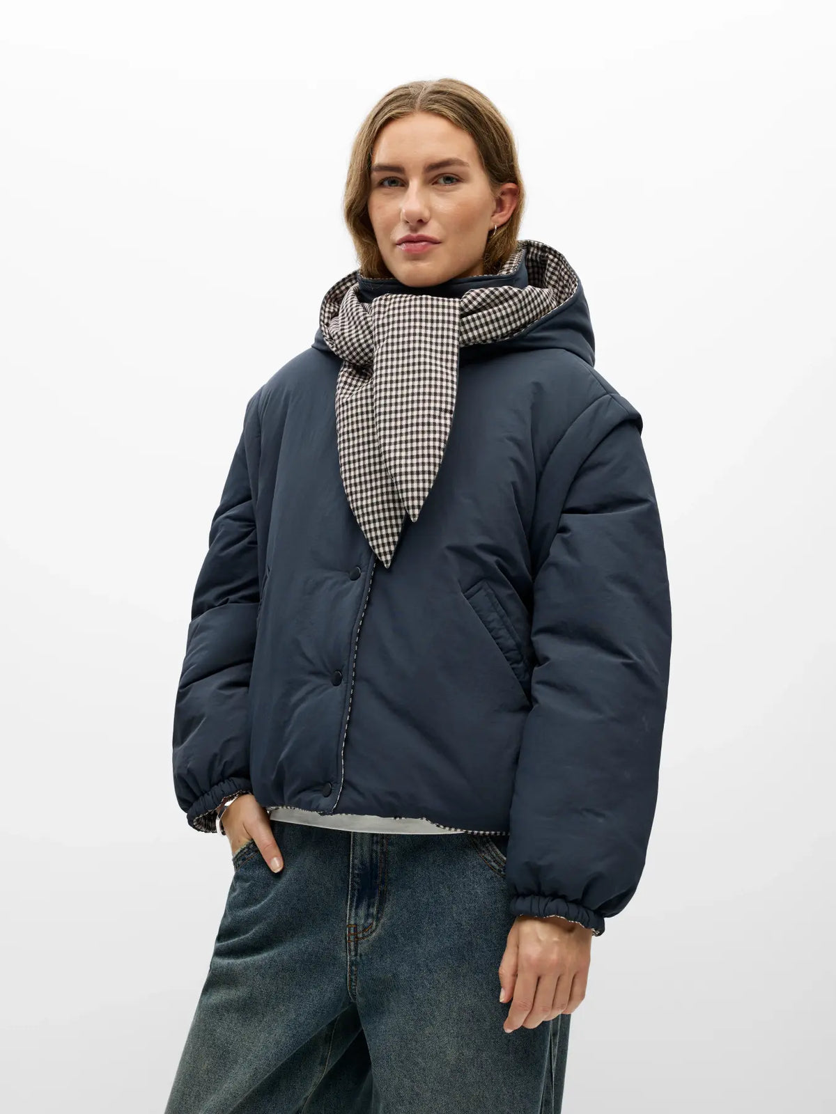 picture of Object TIMA Short Reversible Jacket - Raven/Macademia - Number Two - womens - fashion - clothing - Object 5