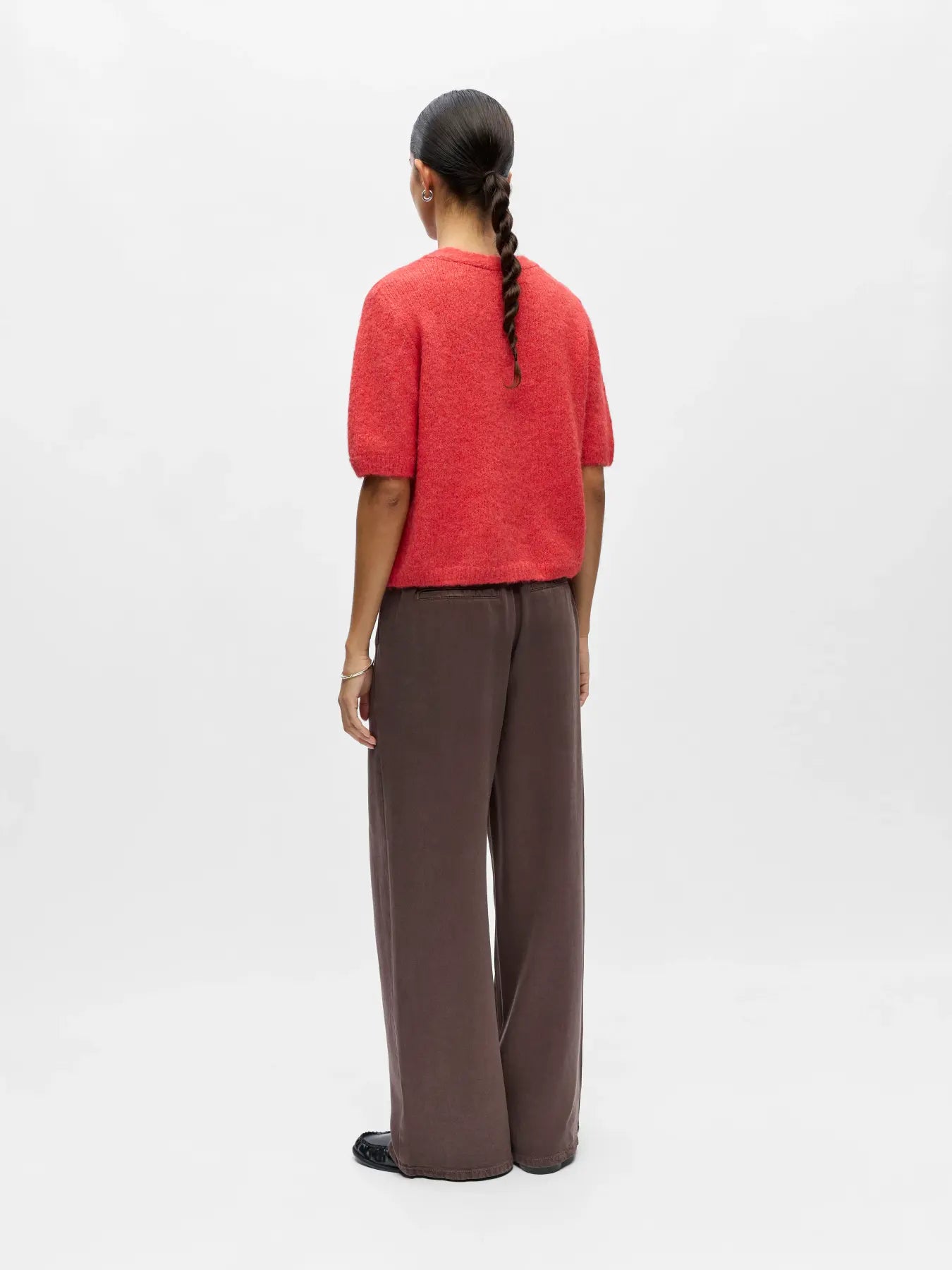 picture of Object Saggia V Neck Knit Cardigan - Poinsettia Melange - Number Two - womens - fashion - clothing - Object 5