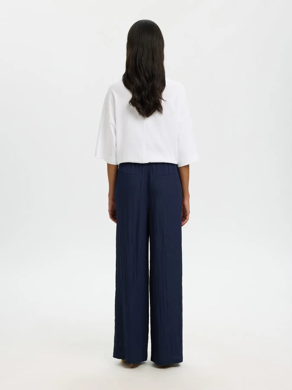 picture of Selected Fiona Wide String Trousers - Dark Sapphire - Number Two - womens - fashion - clothing - Selected Femme 5