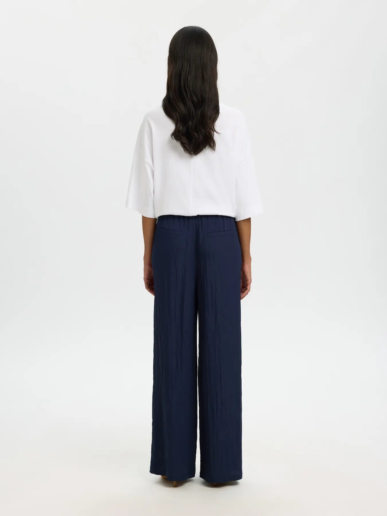 picture of Selected Fiona Wide String Trousers - Dark Sapphire - Number Two - womens - fashion - clothing - Selected Femme 5